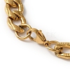 201 Stainless Steel Curb Chain Necklace & Rectangle Link Bracelet SJEW-F220-02C-4
