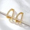 Clear Cubic Zirconia Double Line Cuff Earrings EJEW-R150-14G-1