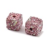 Cube Shape Polymer Clay Rhinestone Beads CLAY-NH0001-08K-3