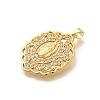 Religion Themed Rack Plating Brass Micro Pave Cubic Zirconia Pendants KK-L226-007G-14-2