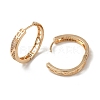 Brass Micro Pave Cubic Zirconia Hoop Earrings EJEW-M238-39KCG-2