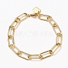 Brass Paperclip Chain Bracelets BJEW-H537-10G-6