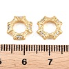 Octagon Brass Micro Pave Clear Cubic Zirconia European Beads KK-B186-15G-3