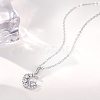 925 Sterling Silver Pave 5A Clear Cubic Zirconia Pendants SE-CBA9BBC-08P-3