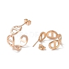 304 Stainless Steel C-shape Stud Earrings EJEW-P197-02RG-2