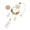 7 Chakra Gemstone & Lotus Moon Hanging Ornaments HJEW-TA00176-3