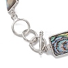 Natural Abalone Shell/Paua Shell Link Chain Bracelets BJEW-E077-01P-04-4
