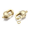 Brass Micro Pave Clear Cubic Zirconia Lobster Claw Clasps ZIRC-S066-038-NF-1