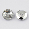 2-Hole Taiwan Acrylic Rhinestone Flat Round Buttons BUTT-F015-10mm-02-2