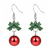 Christmas Theme Alloy Plastic Dangle Earrings FS-WG6FBD6-08-1