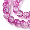 Transparent Crackle Baking Paint Glass Beads Strands DGLA-T003-01A-09-3