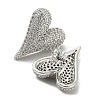 Heart Shape Brass Micro Pave Clear Cubic Zirconia Stud Earrings EJEW-Q785-13P-2