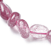 Natural Strawberry Quartz Bead Stretch Bracelets BJEW-K213-08-3