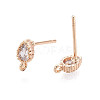 Brass Stud Earring Findings KK-Q750-032G-2