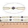 304 Stainless Steel Enamel Evil Eye & Long Oval Link Chains CHS-K021-12G-03-3