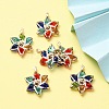 6Pcs Rack Plating Iron Glass Pendants IFIN-YW0001-52-5