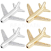 8Pcs 2 Colors Brass Micro Pave Cubic Zirconia Airliner Beads ZIRC-BBC0002-58-1