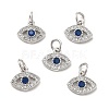 Brass Micro Pave Cubic Zirconia Charms KK-E068-VB243-2