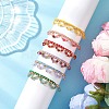 6Pcs 6 Colors Flower Glass Seed Beads & Natural Mixed Gemstone Beaded Bracelets BJEW-MZ00222-1
