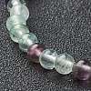 Natural Fluorite Beaded Stretch Bracelets BJEW-D446-A-38-3