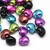Matte Spray Painted Skull Acrylic Beads X-ACRP-Q017-02-1