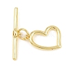 Heart Brass Toggle Clasps KK-G548-43G-01-1