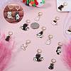 Alloy Enamel Cat Pendant Locking Stitch Markers HJEW-SW00038-3