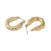 Feather 201 Stainless Steel Half Hoop Earrings for Women EJEW-G385-16G-2