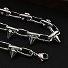 304 Stainless Steel Spike Link Chain Necklaces for Women Men NJEW-A043-02P-3
