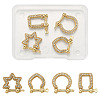 4Pcs 4 Style Brass Micro Pave Clear Cubic Zirconia D-Ring Anchor Shackle Clasps ZIRC-PJ0001-02-1