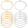 10Pcs 2 Colors 304 Stainless Steel Paperclip Chain Bracelets BJEW-BBC0001-21-1