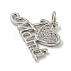 Mother's Day Heart with Word I Love Mama Charms KK-A200-14P-2