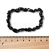 Natural Black Tourmaline Bead Stretch Bracelets BJEW-K213-36-3