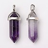 Natural Amethyst Double Terminated Pointed Pendants X-G-F295-05C-2