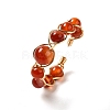 Adjustable Natural Carnelian with Brass Rings G-B075-01G-09-1