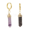 Copper Wire Wrapped Natural Amethyst Hoop Earring EJEW-JE04722-01-6