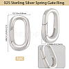 1Pc 925 Sterling Silver Spring Gate Rings STER-BBC0008-50C-2