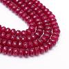Faceted Rondelle Dyed Natural White Jade Bead Strands G-R343-4x6-07-1
