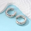 Clear Cubic Zirconia Star Hoop Earrings EJEW-C022-06P-01-3