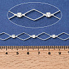 Handmade Brass Pave Clear Cubic Zirconia Rhombus Link Chains CHC-G027-01S-3