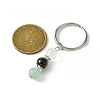 Gemstone Round Beaded Pendant Keychain KEYC-JKC00849-4