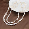925 Sterling Silver with Natural Pearls Beads Necklaces NJEW-Z030-09G-5