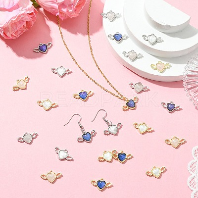 24Pcs 6 Colors Alloy Resin Pendants FIND-CJ0004-96-1