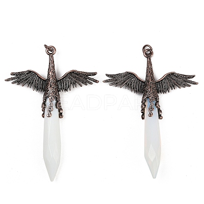 Natural & Synthetic Mixed Stone Faceted Pointed Bullet Shaped Big Pendants G-T145-01R-1