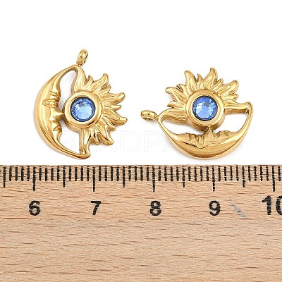 304 Stainless Steel Rhinestone Pendants STAS-Z166-24G-03-1