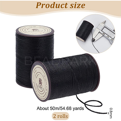 Round Waxed Polyester Thread String YC-OC0001-07B-01-1