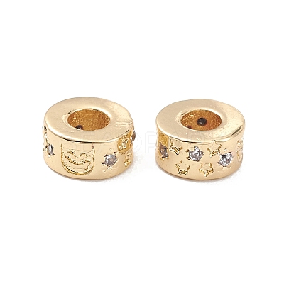 Rack Plating Brass Micro Pave Clear Cubic Zirconia Beads KK-L155-50G-1
