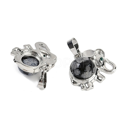 Natural Snowflake Obsidian Pendants G-I374-A-P03-1