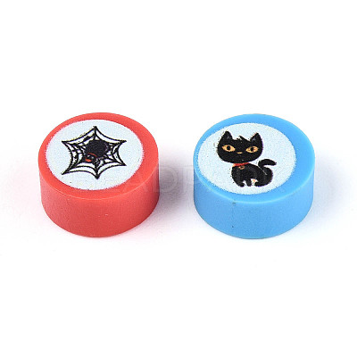 Printed Handmade Polymer Clay Beads CLAY-T022-12D-1