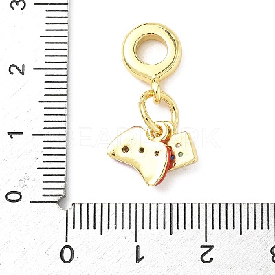 Brass Enamel European Dangle Charms KK-I355-22G-01-1